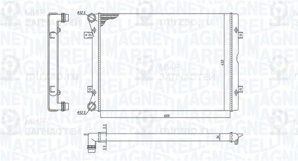 Радиатор, охлаждение двигателя MAGNETI MARELLI 350213196100