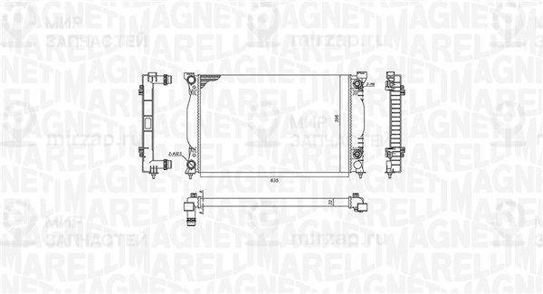 Радиатор, охлаждение двигателя MAGNETI MARELLI 350213196600