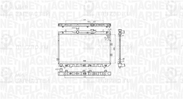 Радиатор, охлаждение двигателя MAGNETI MARELLI 350213197100