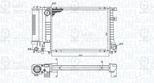 Радиатор, охлаждение двигателя MAGNETI MARELLI 350213240000