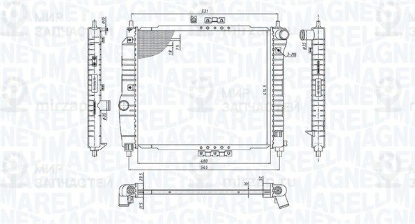 Радиатор, охлаждение двигателя MAGNETI MARELLI 350213891000