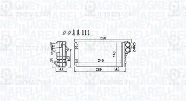 Теплообменник, отопление салона MAGNETI MARELLI 350218416000