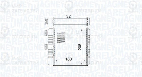 Теплообменник, отопление салона MAGNETI MARELLI 350218418000