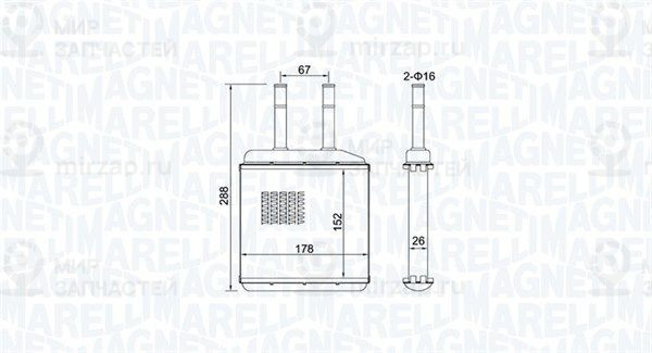 Теплообменник, отопление салона MAGNETI MARELLI 350218420000
