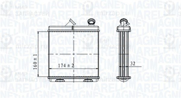 Теплообменник, отопление салона MAGNETI MARELLI 350218465000