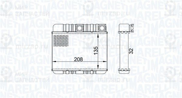 Теплообменник, отопление салона MAGNETI MARELLI 350218469000