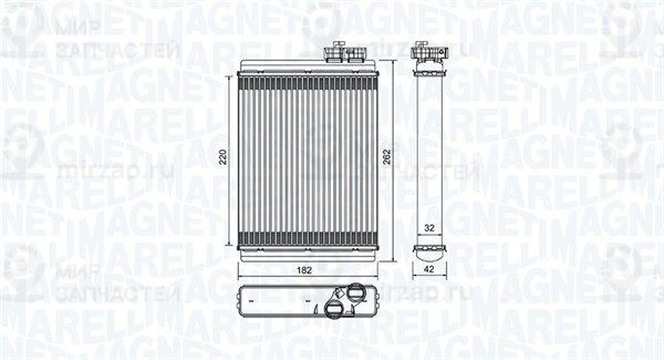Теплообменник, отопление салона MAGNETI MARELLI 350218471000
