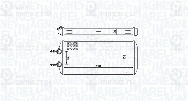 Теплообменник, отопление салона MAGNETI MARELLI 350218497000