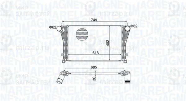 Интеркулер MAGNETI MARELLI 351319205370