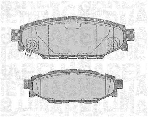 Комплект тормозных колодок, дисковый тормоз MAGNETI MARELLI 363916060700