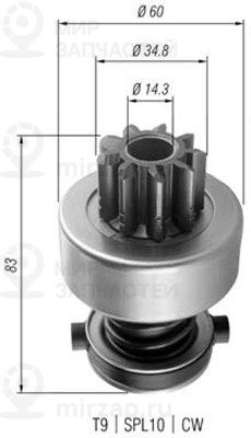 Ведущая шестерня, стартер MAGNETI MARELLI 940113020358