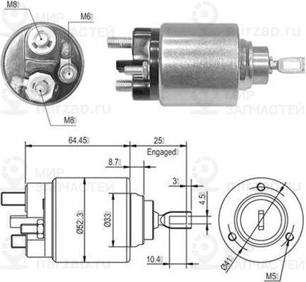 Тяговое реле, стартер MAGNETI MARELLI 940113050010