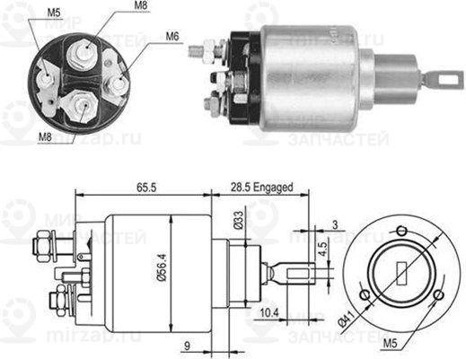 Тяговое реле, стартер MAGNETI MARELLI 940113050048