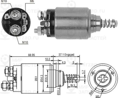 Тяговое реле, стартер MAGNETI MARELLI 940113050186