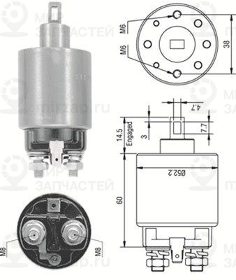 Тяговое реле, стартер MAGNETI MARELLI 940113050237