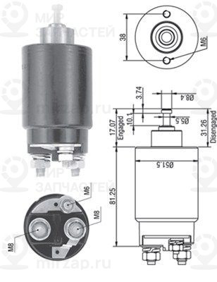 Тяговое реле, стартер MAGNETI MARELLI 940113050264
