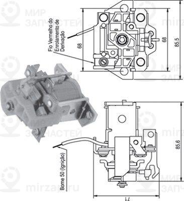 Тяговое реле, стартер MAGNETI MARELLI 940113050336