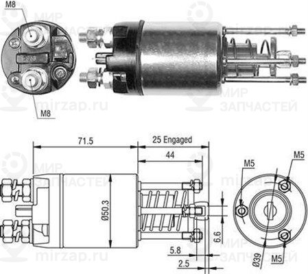 Тяговое реле, стартер MAGNETI MARELLI 940113050460
