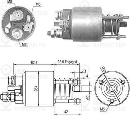 Тяговое реле, стартер MAGNETI MARELLI 940113050470
