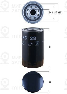 Топливный фильтр MAHLE KC28