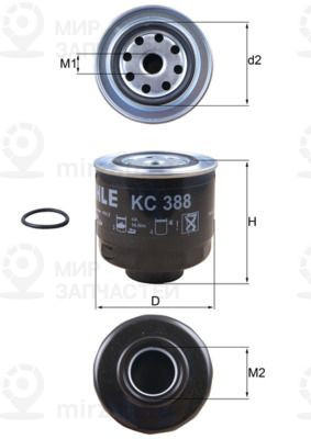 Топливный фильтр MAHLE KC388D