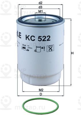 Топливный фильтр MAHLE KC522D