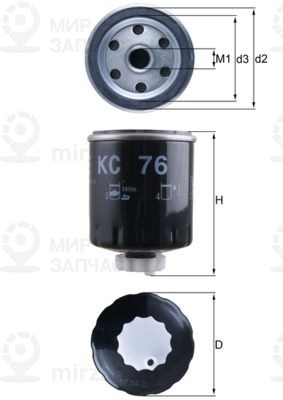 Фильтр топливный MAHLE KC76