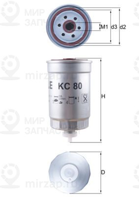 Топливный фильтр MAHLE KC80