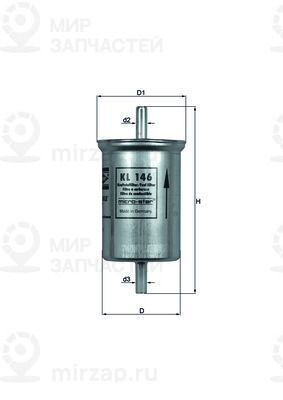 Топливный фильтр MAHLE KL146