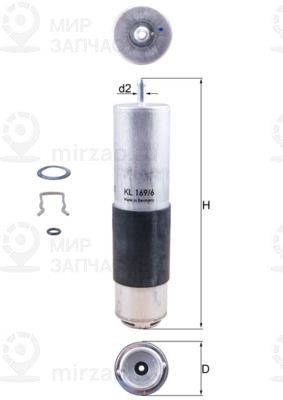 Фильтр топливный MAHLE KL1696D