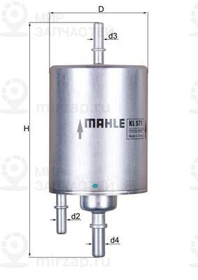 Топливный фильтр MAHLE KL571
