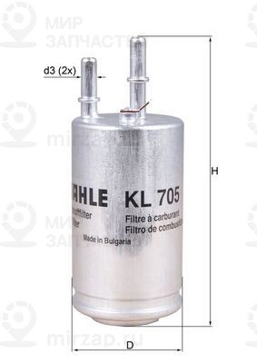 Топливный фильтр MAHLE KL705