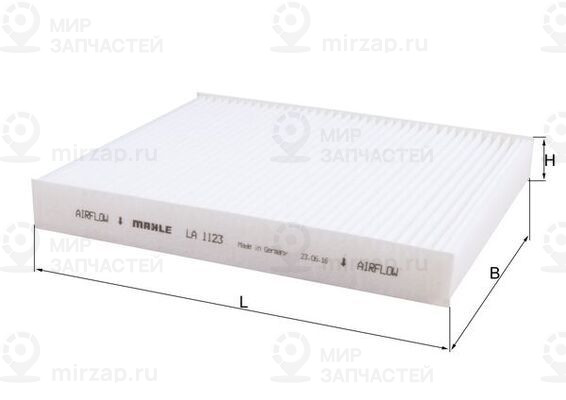 Фильтр, воздух во внутренном пространстве MAHLE LA1123