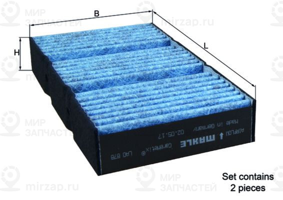 Фильтр, воздух во внутренном пространстве MAHLE LAO878S