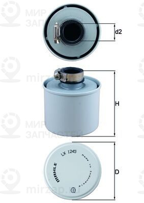 Воздушный фильтр, компрессор - подсос воздуха MAHLE LX1245