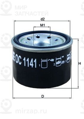Масляный фильтр MAHLE OC1141