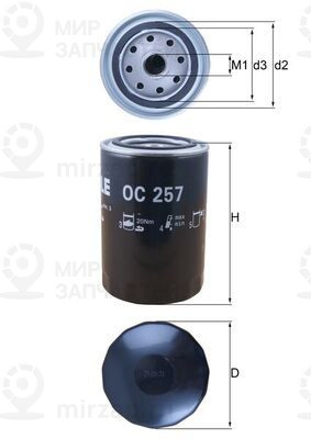 Масляный фильтр MAHLE OC257