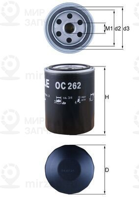 Масляный фильтр MAHLE OC262