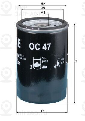 Масляный фильтр MAHLE OC47OF