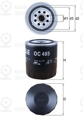Масляный фильтр MAHLE OC485