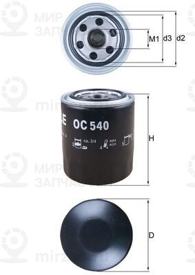 Масляный фильтр MAHLE OC540
