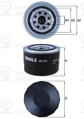 Масляный фильтр MAHLE OC570