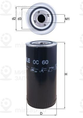 Масляный фильтр MAHLE OC60