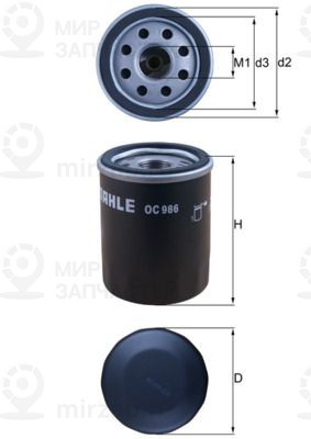 Масляный фильтр MAHLE OC986