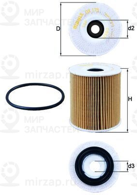 Масляный фильтр MAHLE OX175D