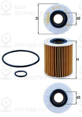 Масляный фильтр MAHLE OX413D1