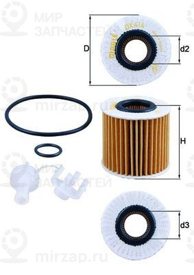 Масляный фильтр MAHLE OX414D1