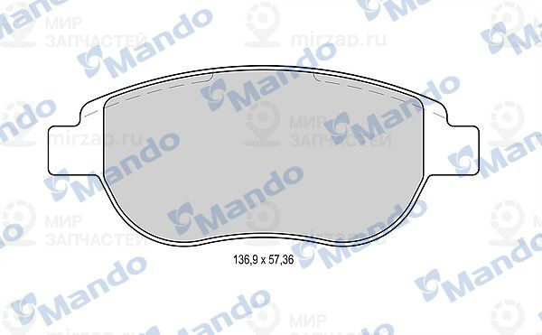 Комплект тормозных колодок, дисковый тормоз MANDO MBF015159