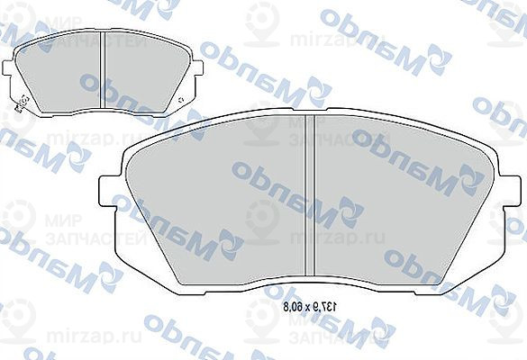 Комплект тормозных колодок, дисковый тормоз MANDO MBF015235