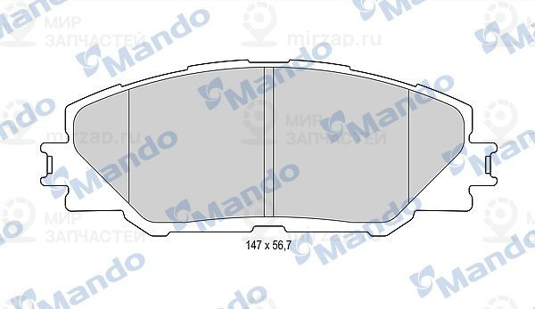 Комплект тормозных колодок, дисковый тормоз MANDO MBF015875